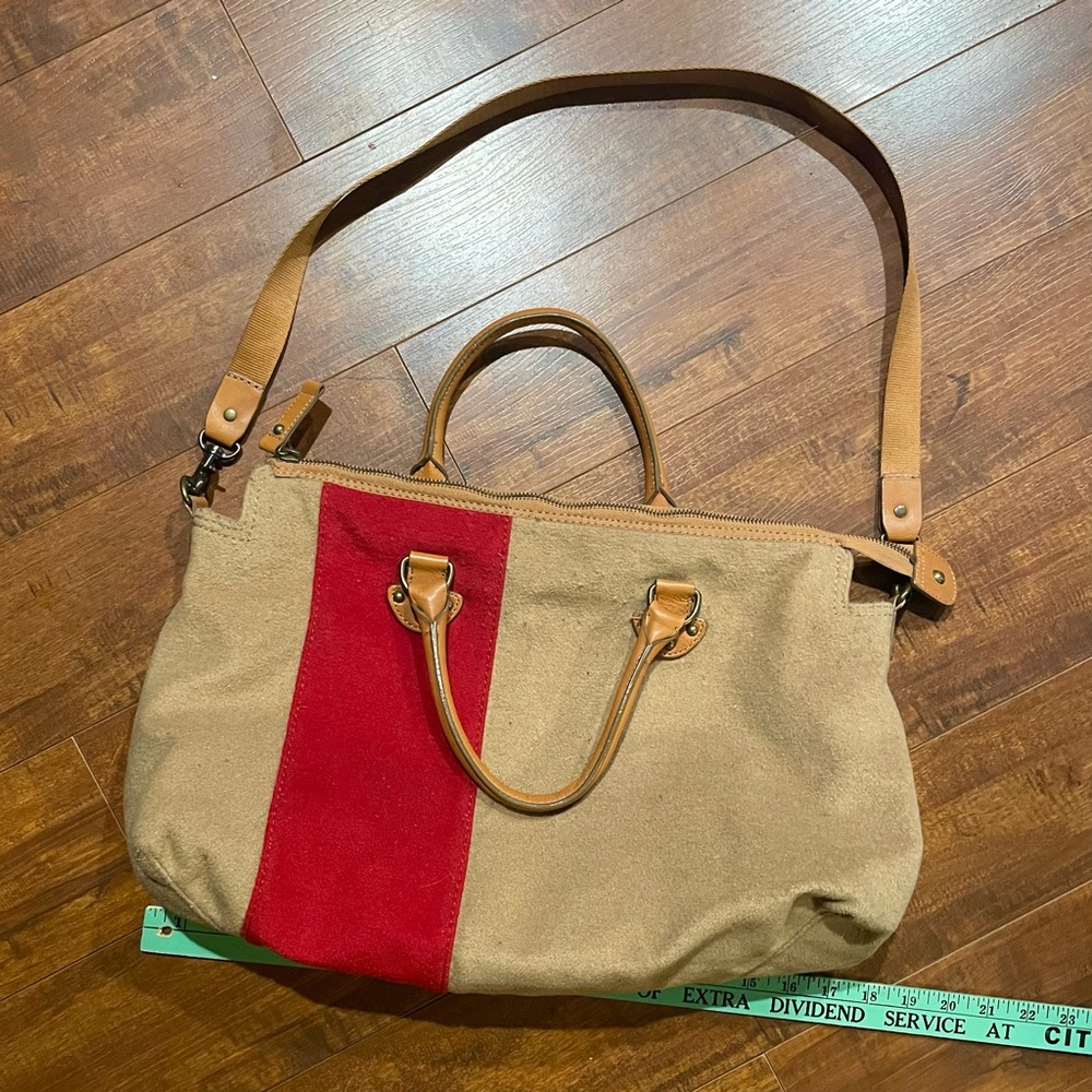 GAP Women’s Purse Bag Tan and Red Soft - Picture 8 of 10